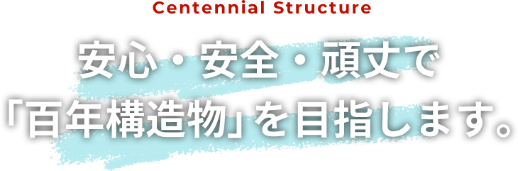 安心・安全・頑丈で百年構造物を目指します。